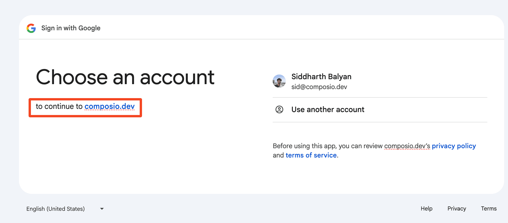 Devcaster's Domain in OAuth Consent Screen